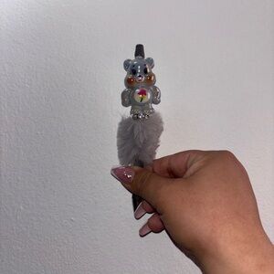 #48 Gray fluffy Bear Pen